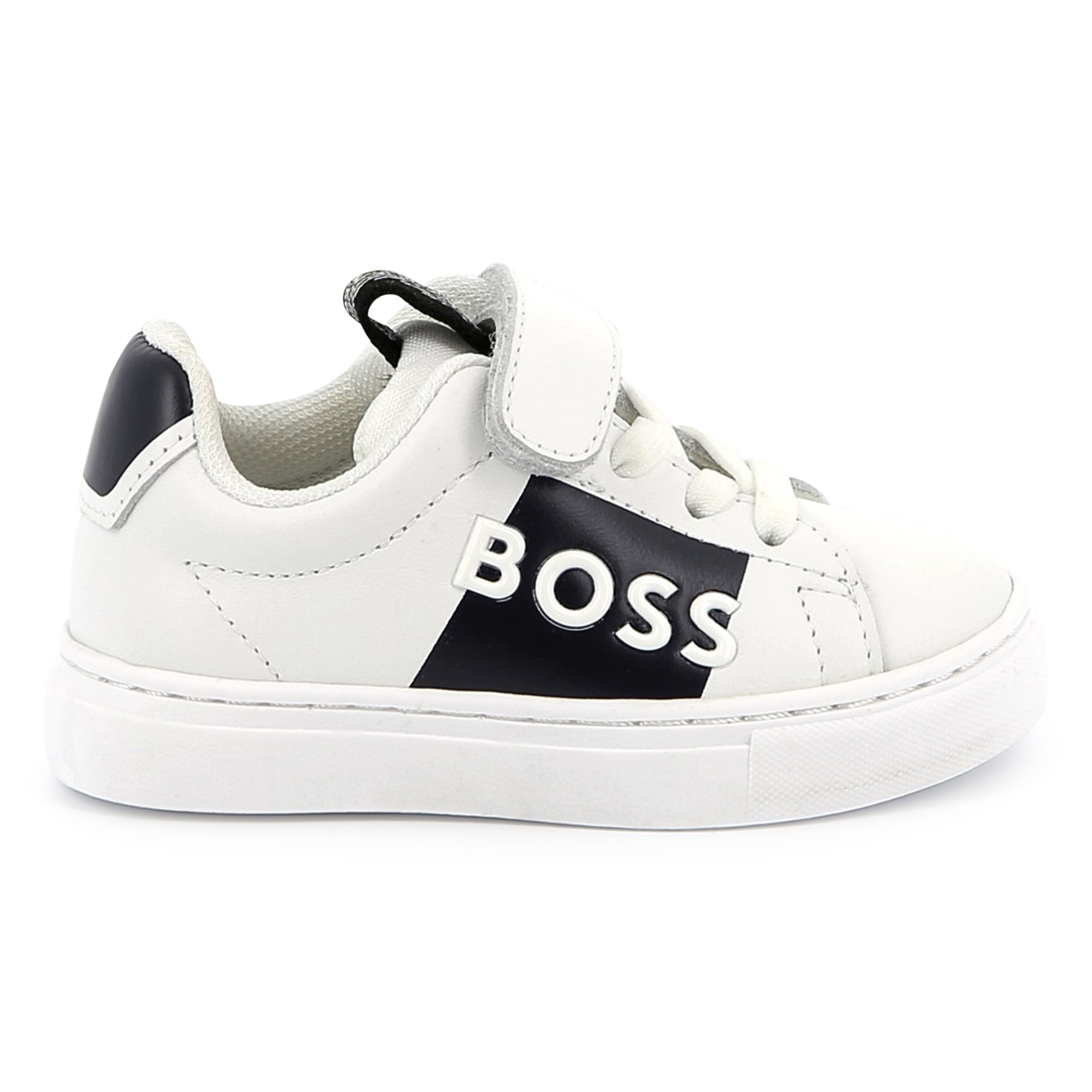 Sneakers pelle, velcro e lacci, BOSS KIDSWEAR