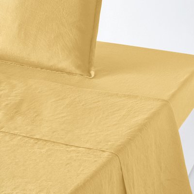 Linot Plain 100% Washed Linen Flat Sheet LA REDOUTE INTERIEURS