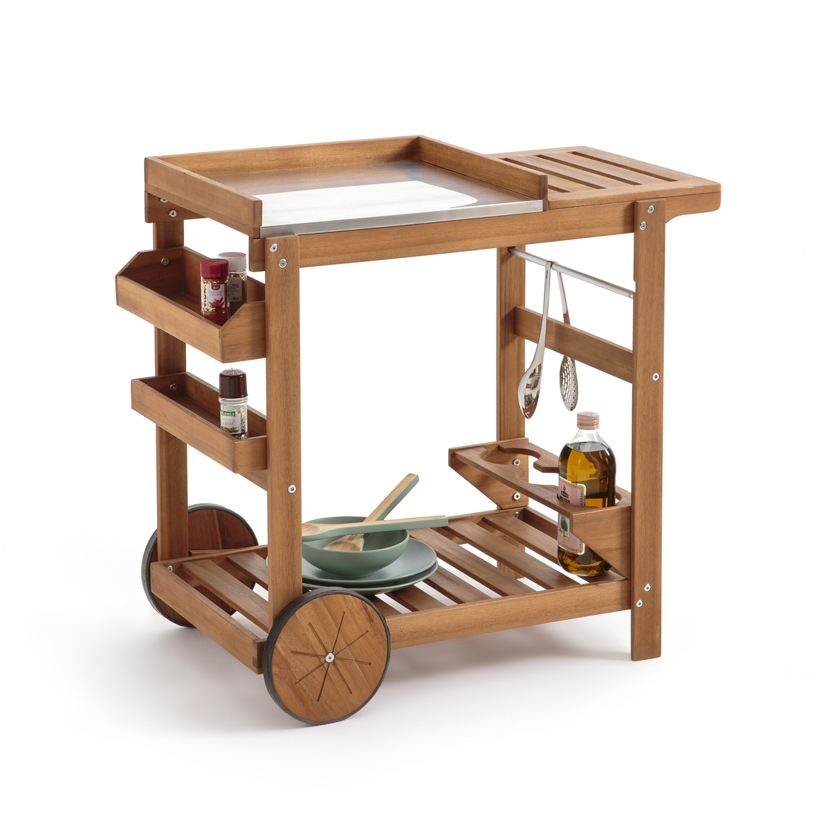 Product photograph of Garden Acacia Dessert Trolley from La Redoute UK