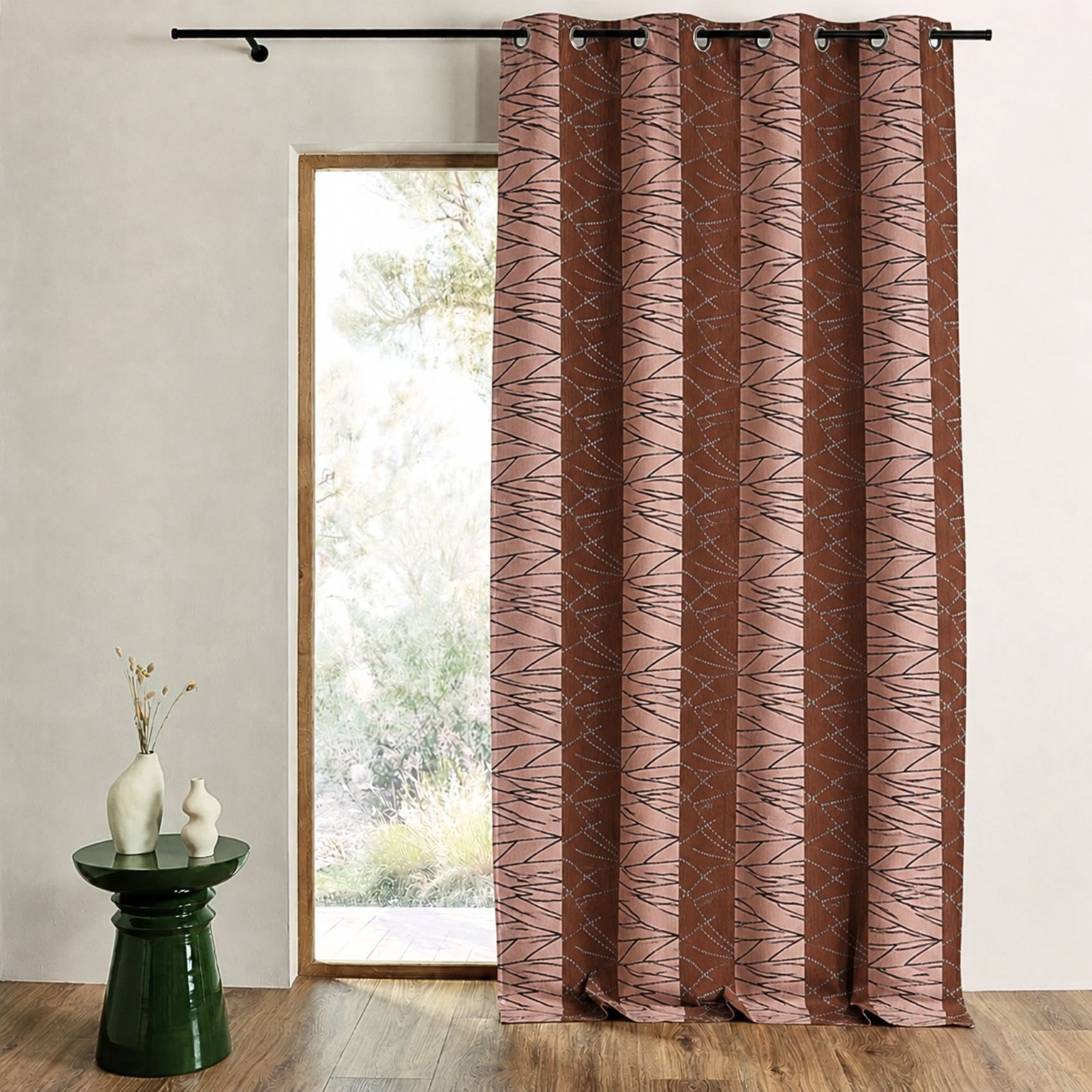 Rideau tamisant en jacquard à rayures verticales design, HOME MAISON