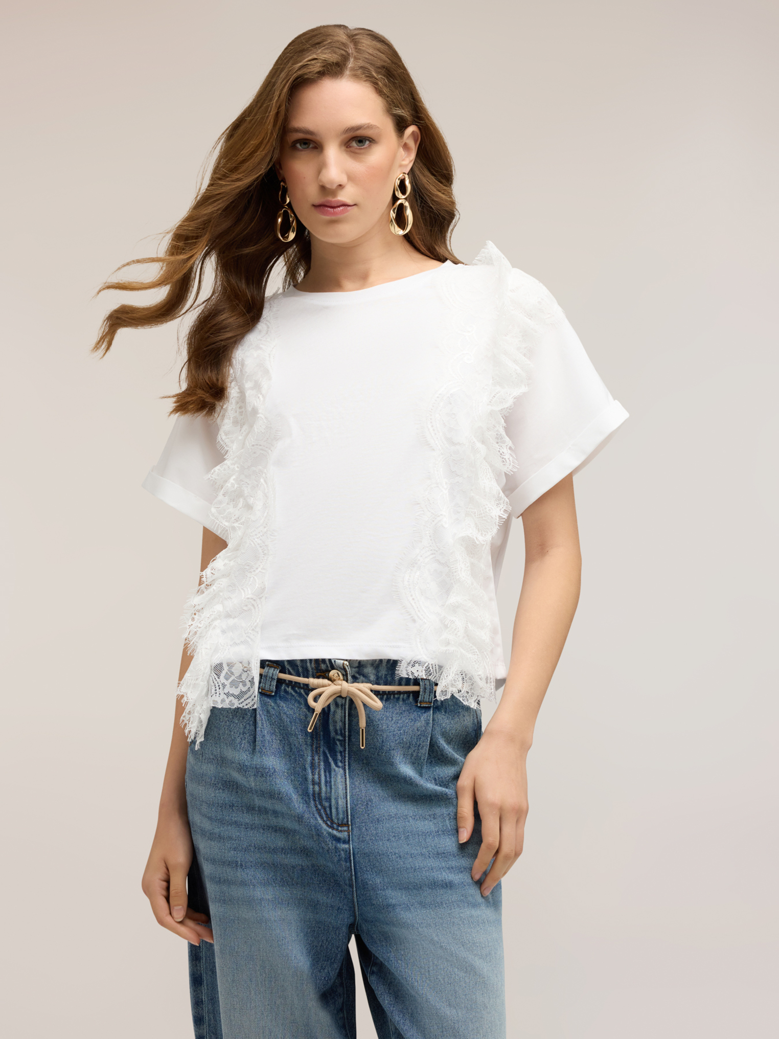 T-shirt avec inserts en dentelle, MOTIVI