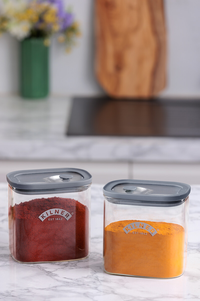 Set of 2 Fresh Storage 700ml Spice Storage Jars, KILNER