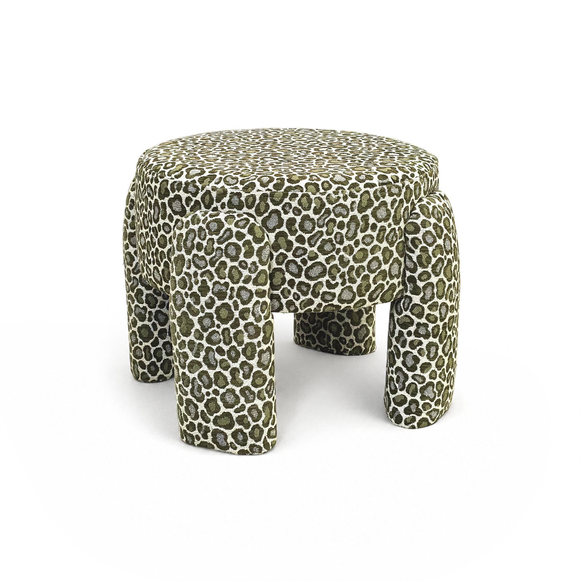 Pouf en polyester léopard, ORION, NOW'S HOME