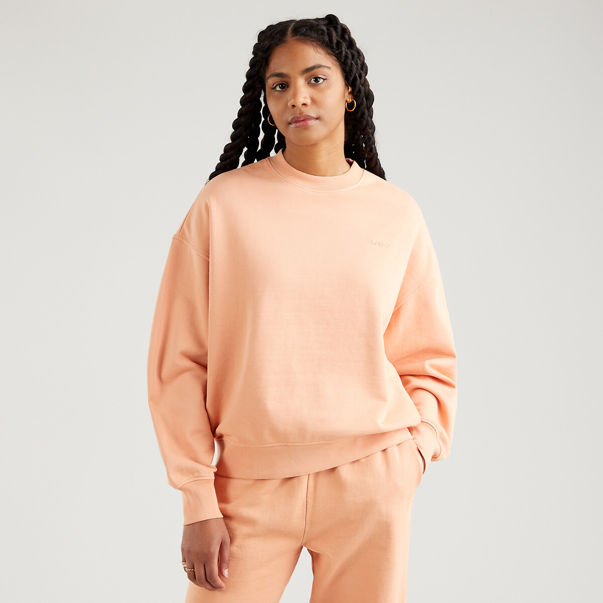 Cotton sweatshirt with embroidered logo 