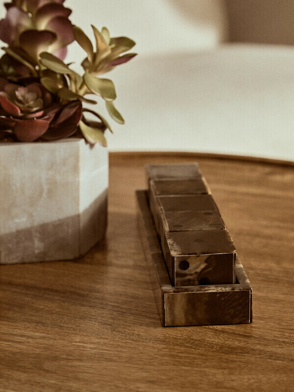 Decorative Five Dice Set in Brown/Black Finish, ÉDITÉ