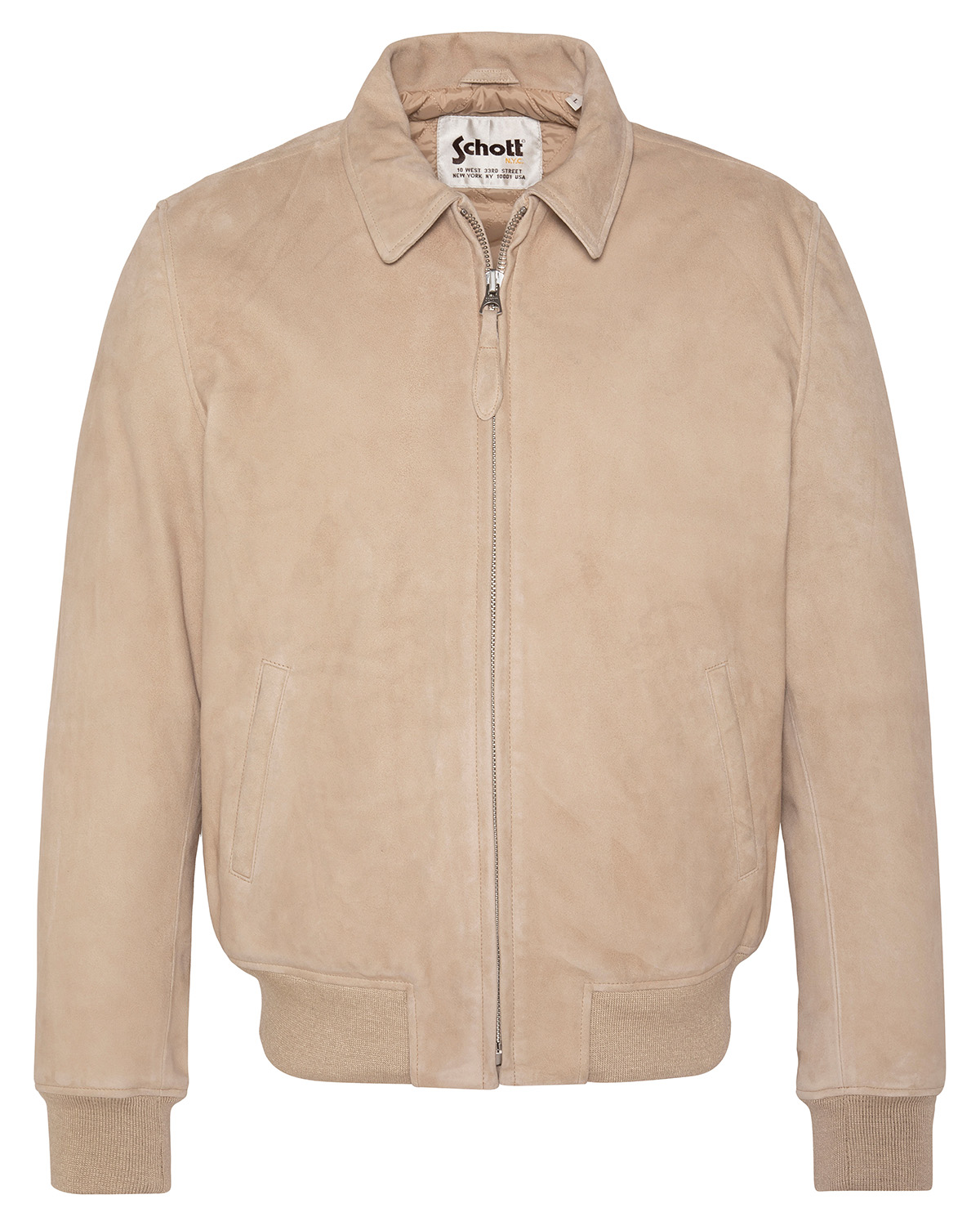 Blouson casual, cuir de chèvre velours, SCHOTT