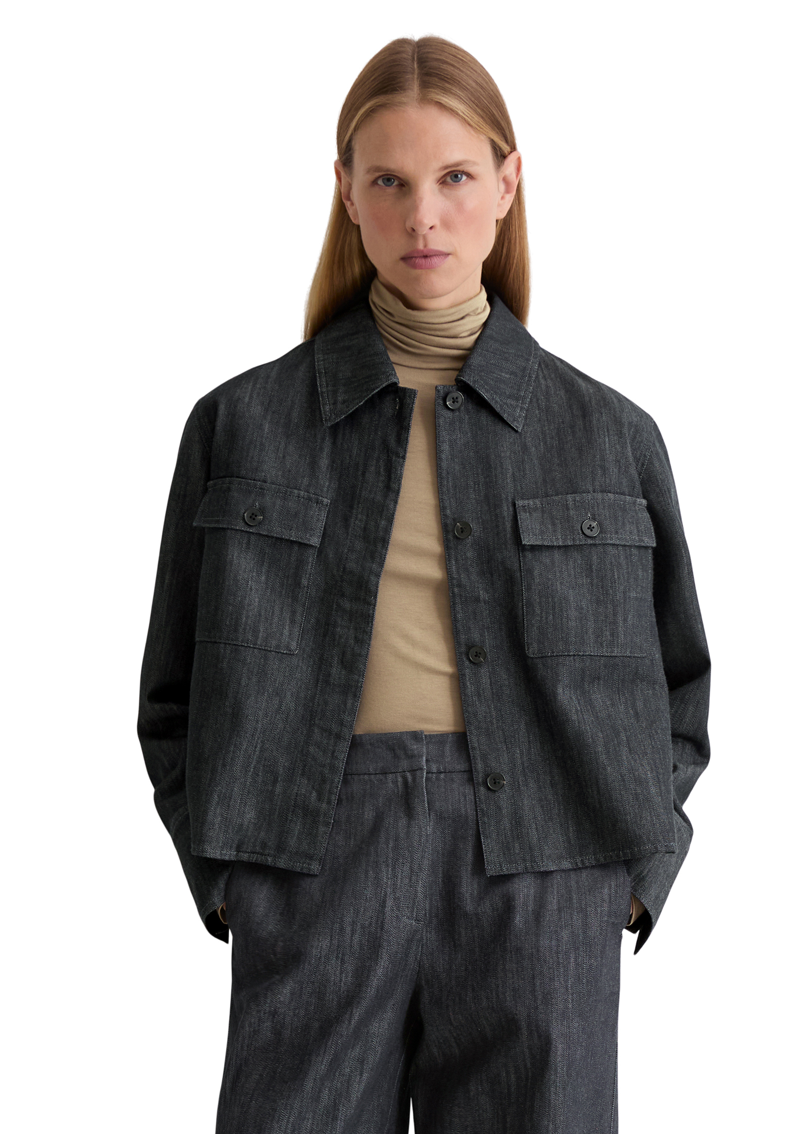 Veste d'intérieur boxy shape en Organic Cotton Stretch, MARC O'POLO