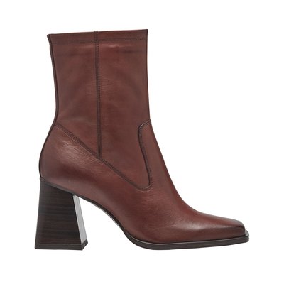 Leather Ankle Boots with Square Toe TAMARIS