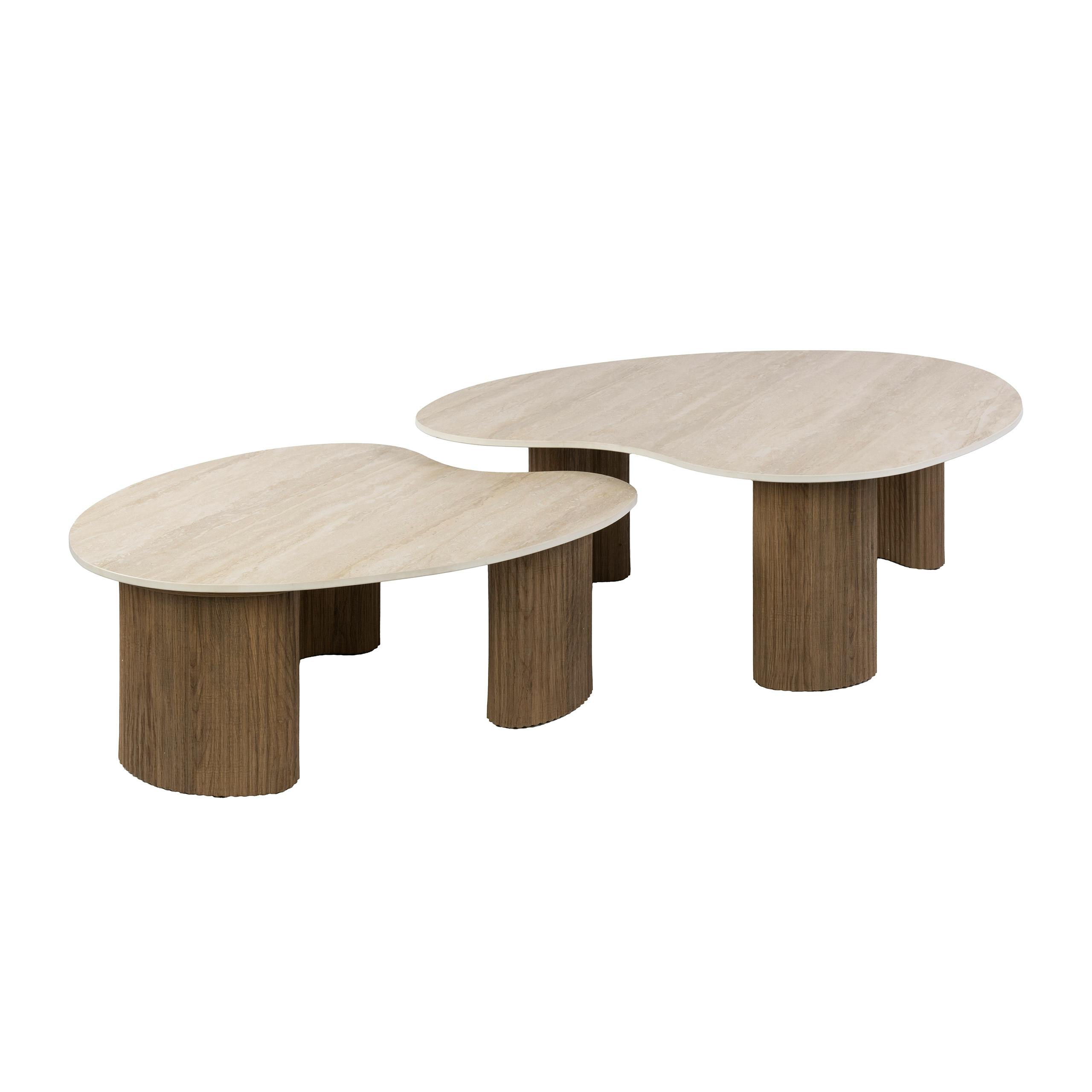 Table basse gigogne en céramique (lot de 2) MAHAL, PIER IMPORT