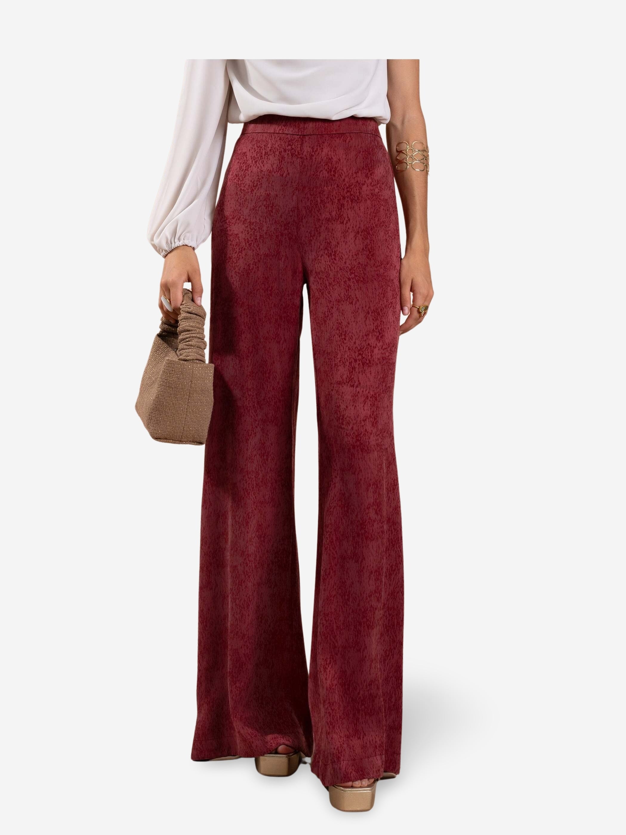 Pantalon évasé à taille haute, THE-ARE