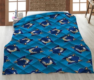 Couette Réversible Sonic 140x200 Cm - Hérisson Ultra-rapide Pour Chambre D'enfant