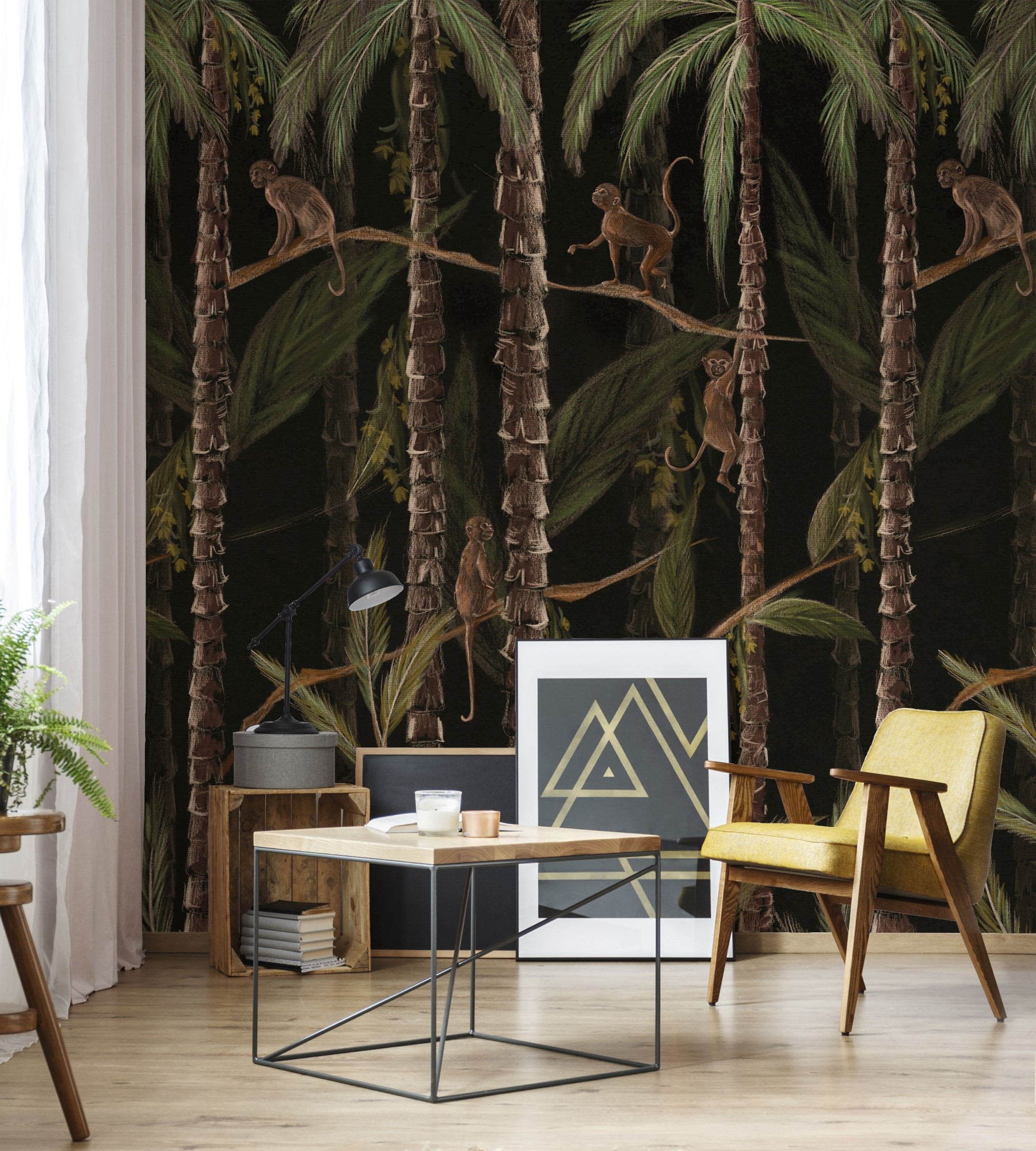Papier peint panoramique Monkey Jungle, ART FOR THE HOME