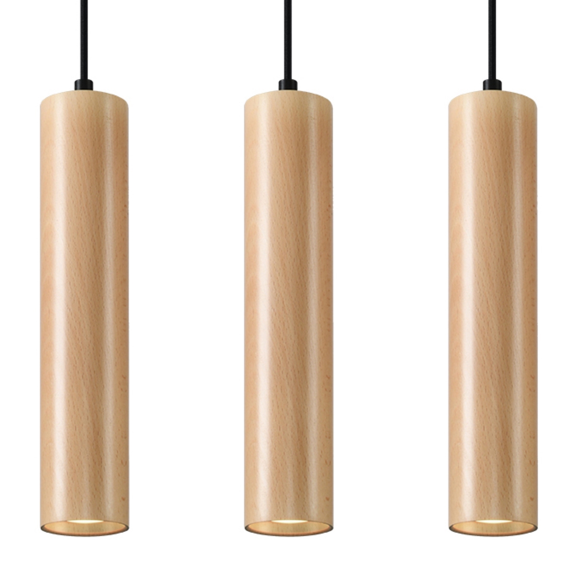 Suspension Bois Bois Naturel GU10 3 Lino Line, EDEN