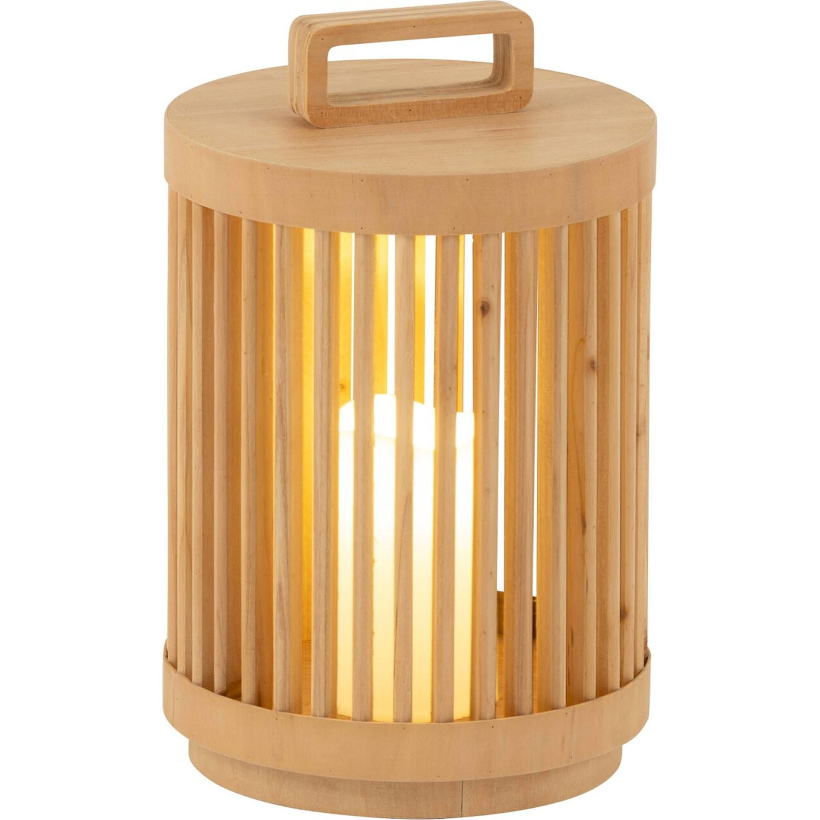 Lampe à poser cylindre en bois, LED, RECOLLECTION
