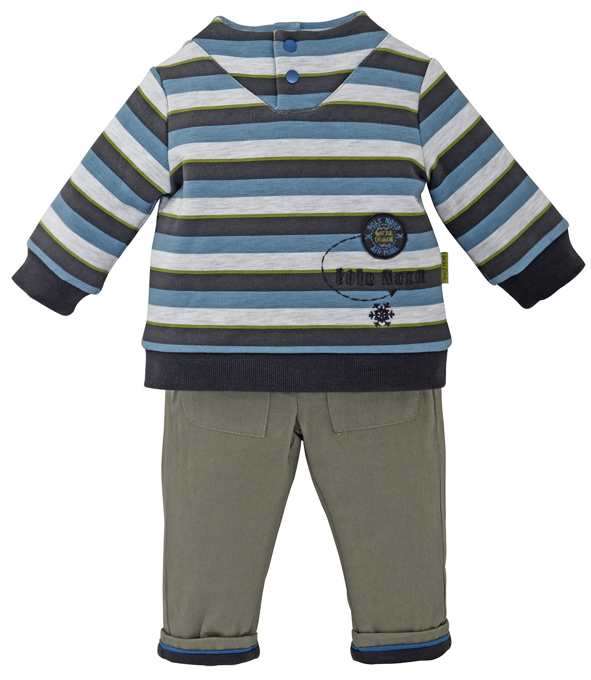Sweat + pantalon bebe garcon kaki, SUCRE D'ORGE