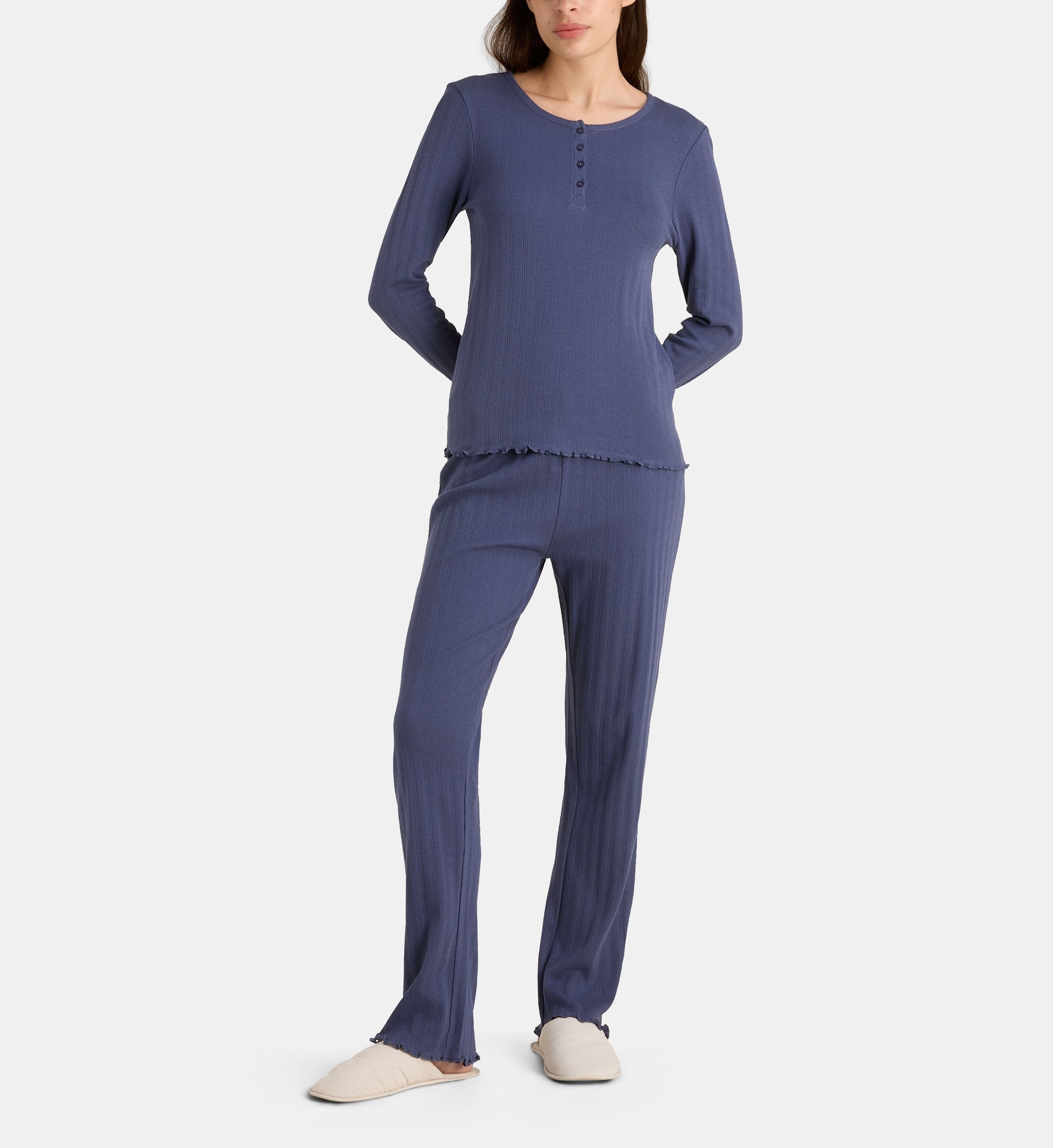 Ensemble pyjama long belli coton pointelle, GALERIES LAFAYETTE