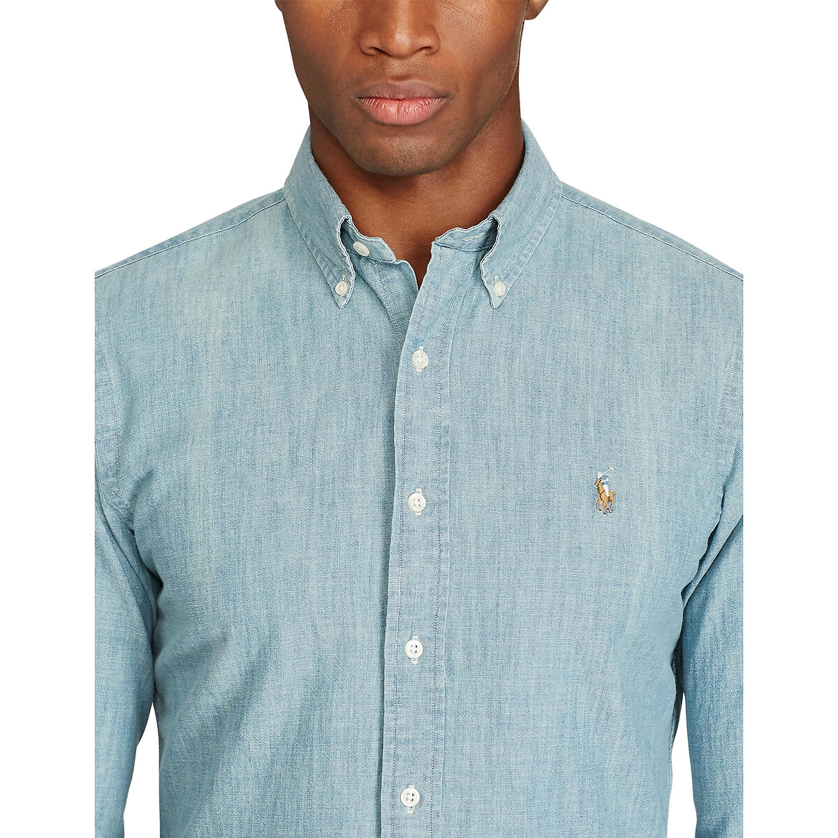 Cotton slim chambray shirt , chambray blue, Polo Ralph Lauren | La Redoute
