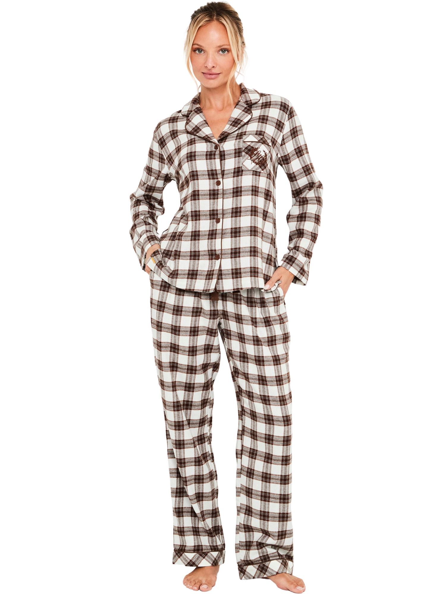 Pyjama pantalon chemise manches longues Classic Cocoa, SELMARK