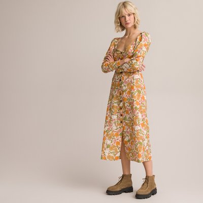 Floral Cotton Midaxi Dress, Made in Europe LA REDOUTE COLLECTIONS