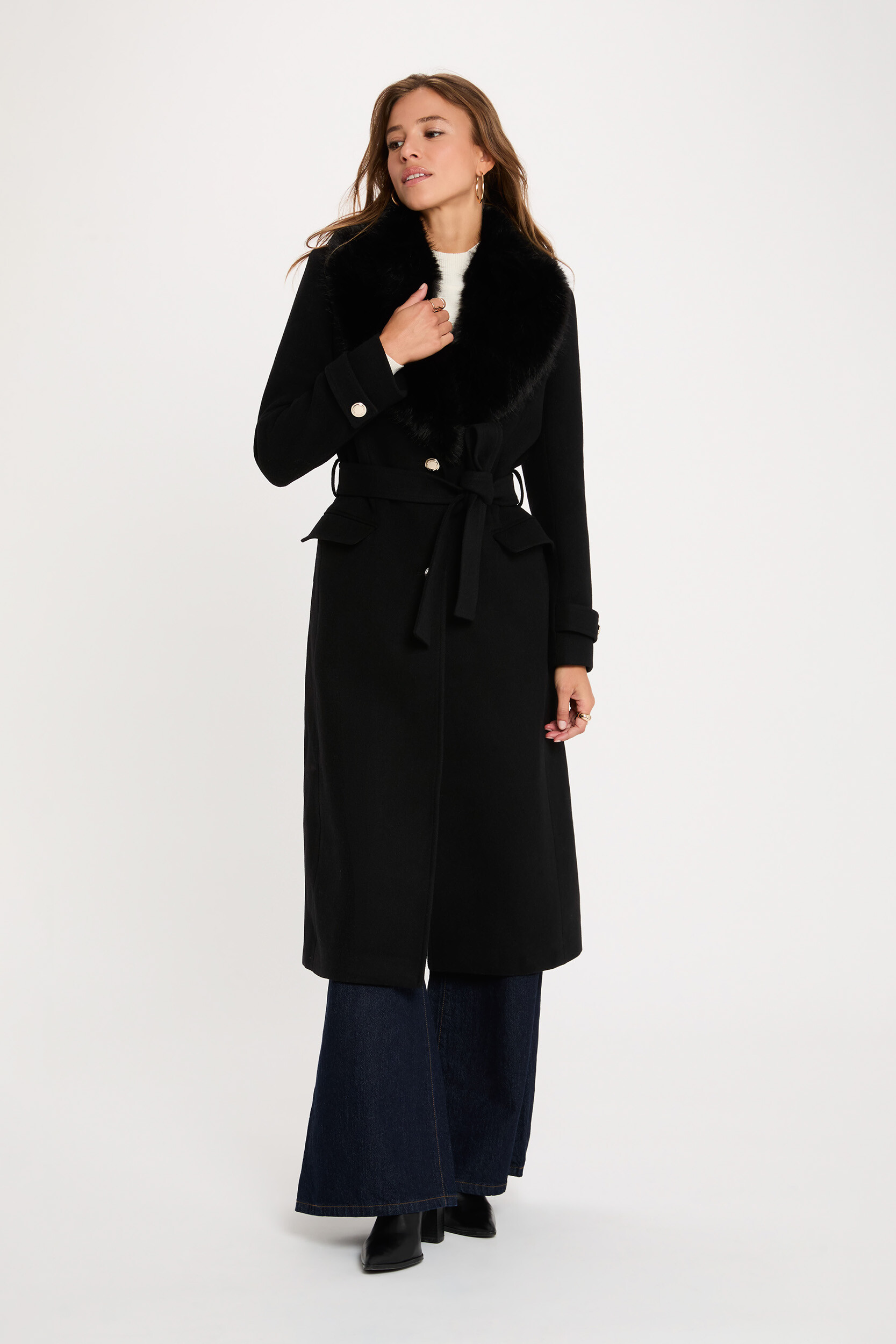 Manteau long ceinturé, MORGAN