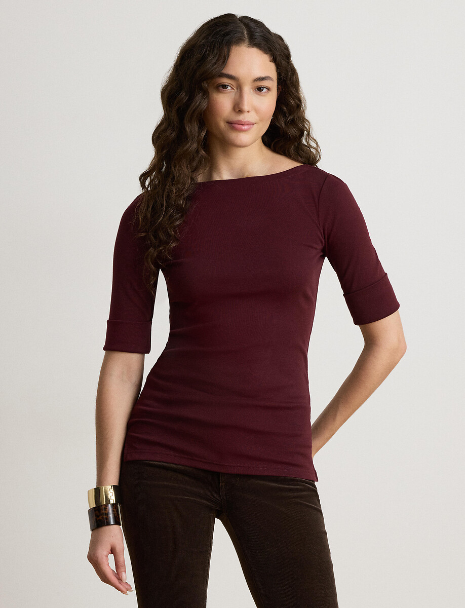 Bootshals T-shirt met korte mouwen, JUDY, LAUREN RALPH LAUREN