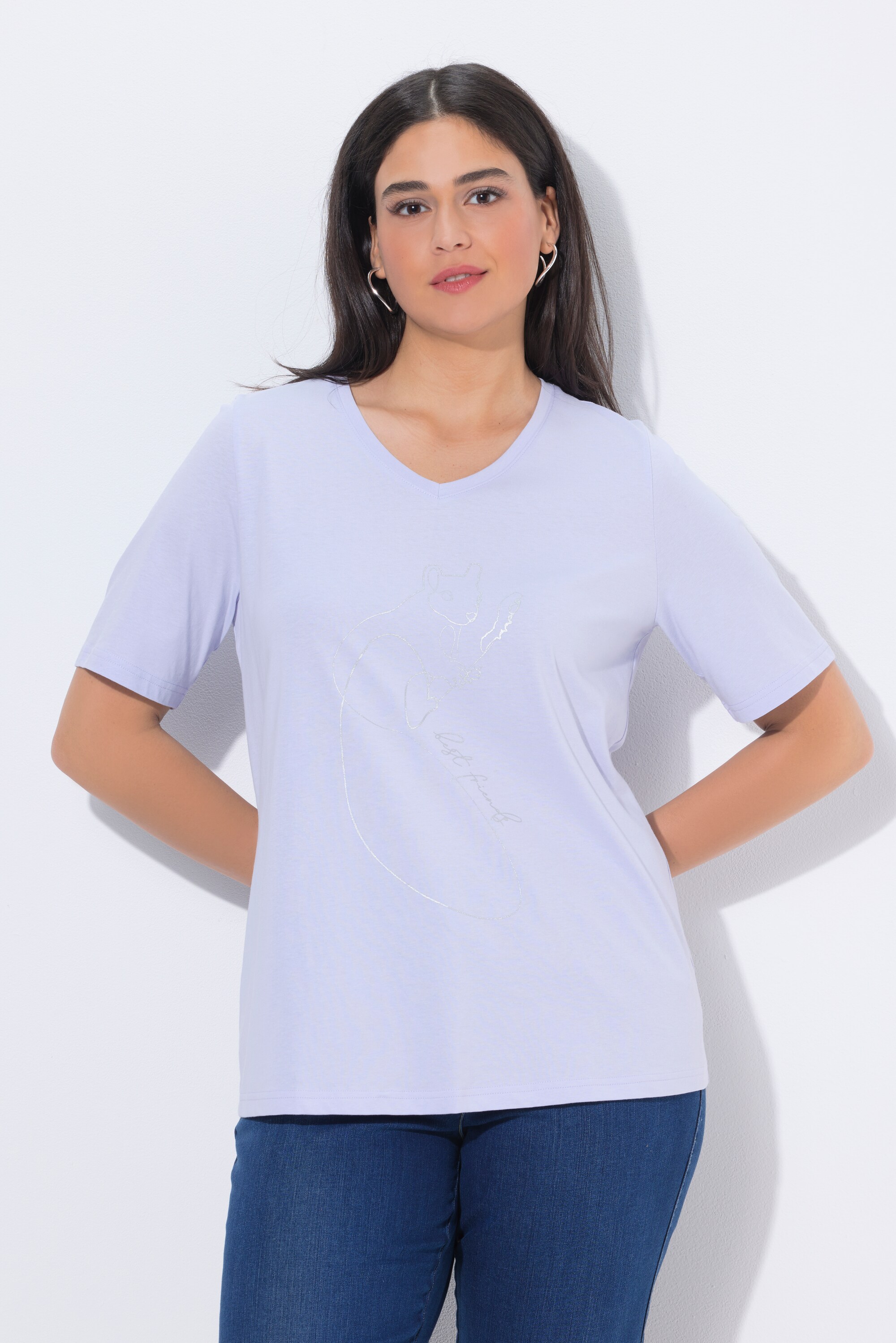T-shirt col V et manches courtes, ULLA POPKEN