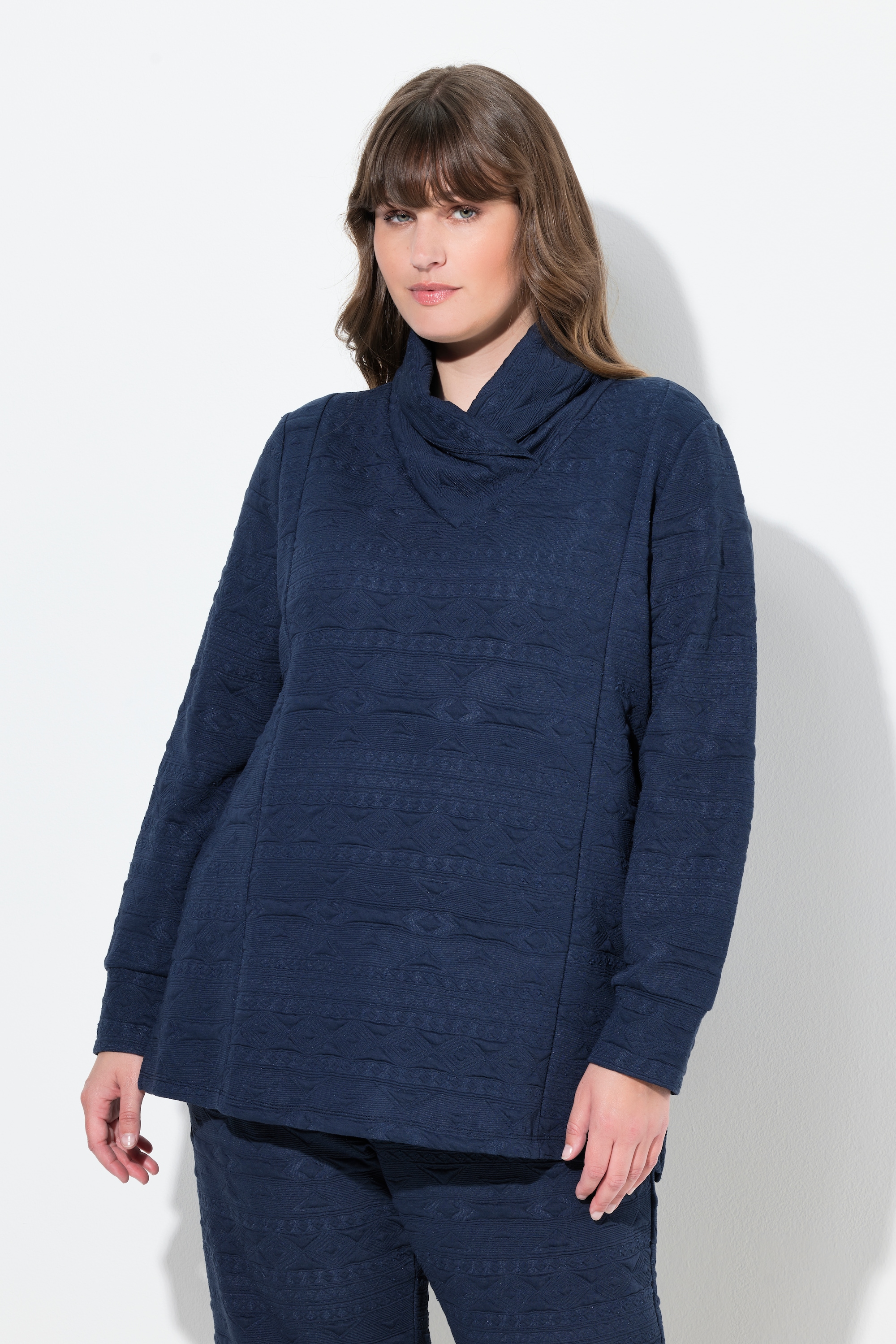 Sweat-shirt à col châle, manches longues, ULLA POPKEN