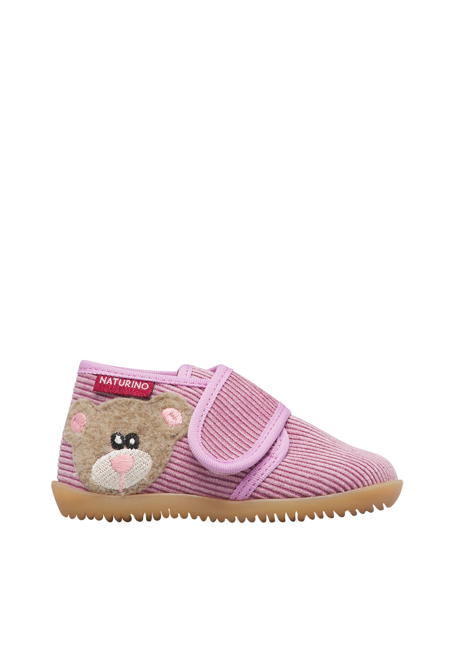 Chaussons en tissu avec patch ours CARILLON, NATURINO