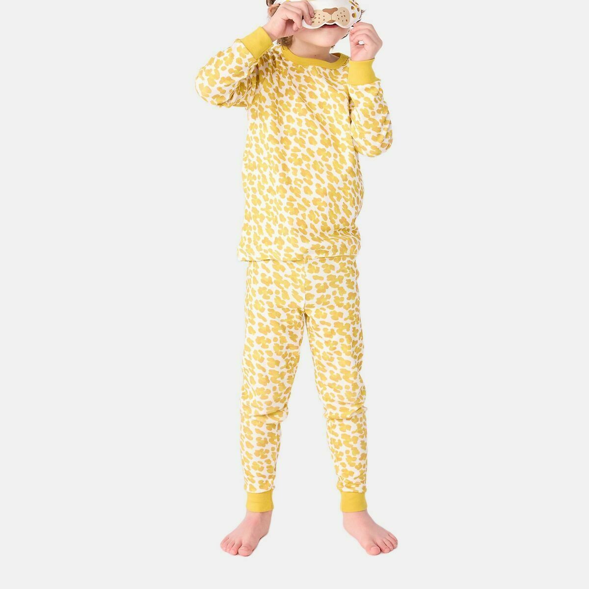 Pyjama déguisement enfant en coton imprimé léopard