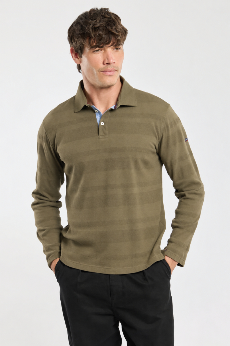 Polo rayures fantaisie en coton pour homme, ARMOR-LUX