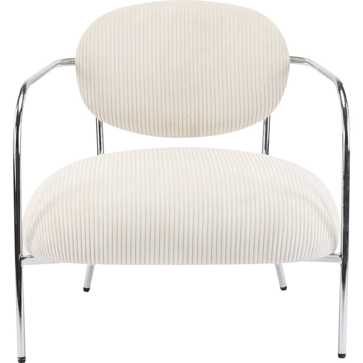 Fauteuil en velours côtelé et piètement chromé - LEON, HOMIFAB