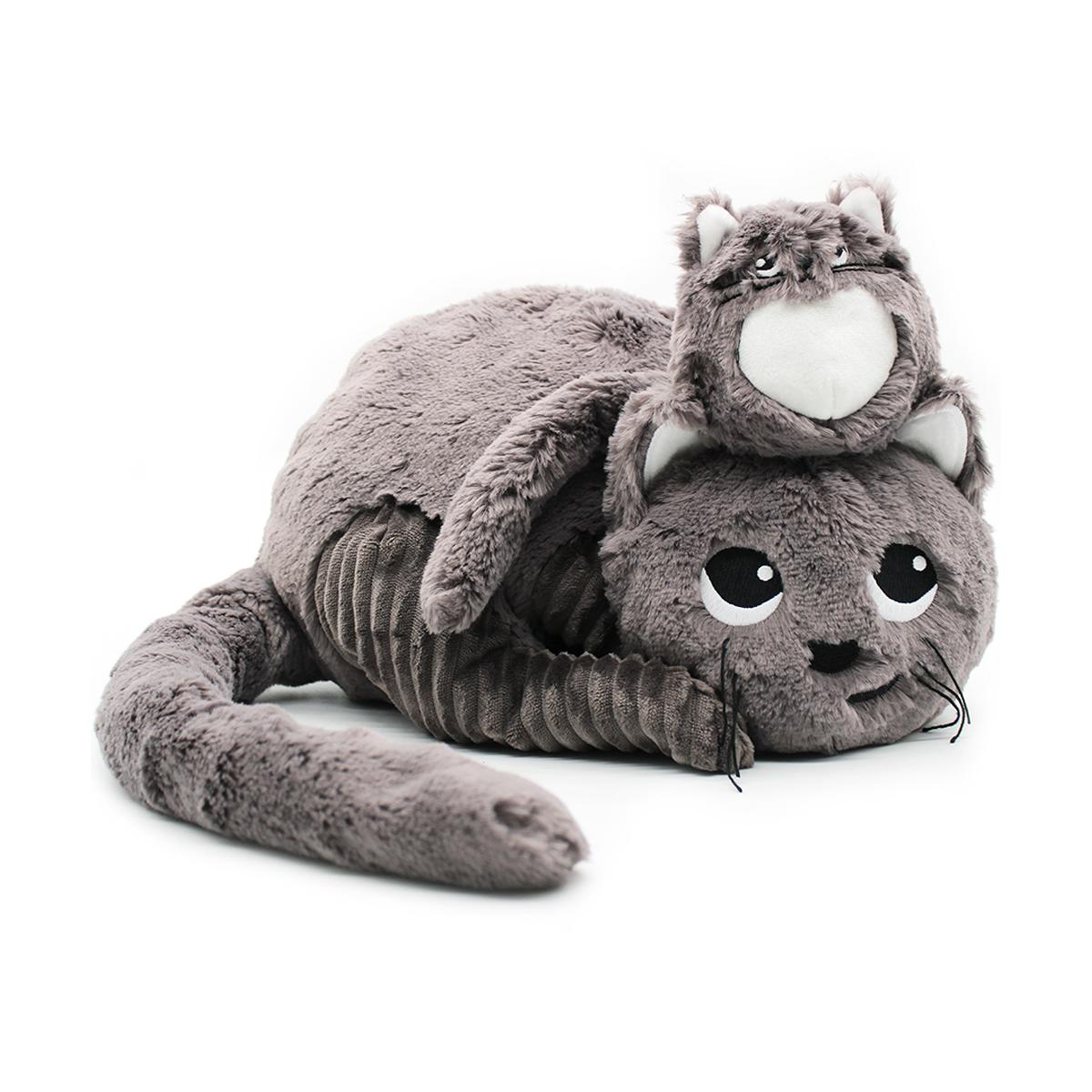 Peluche Miaou le chat maman et bébé, LES DEGLINGOS
