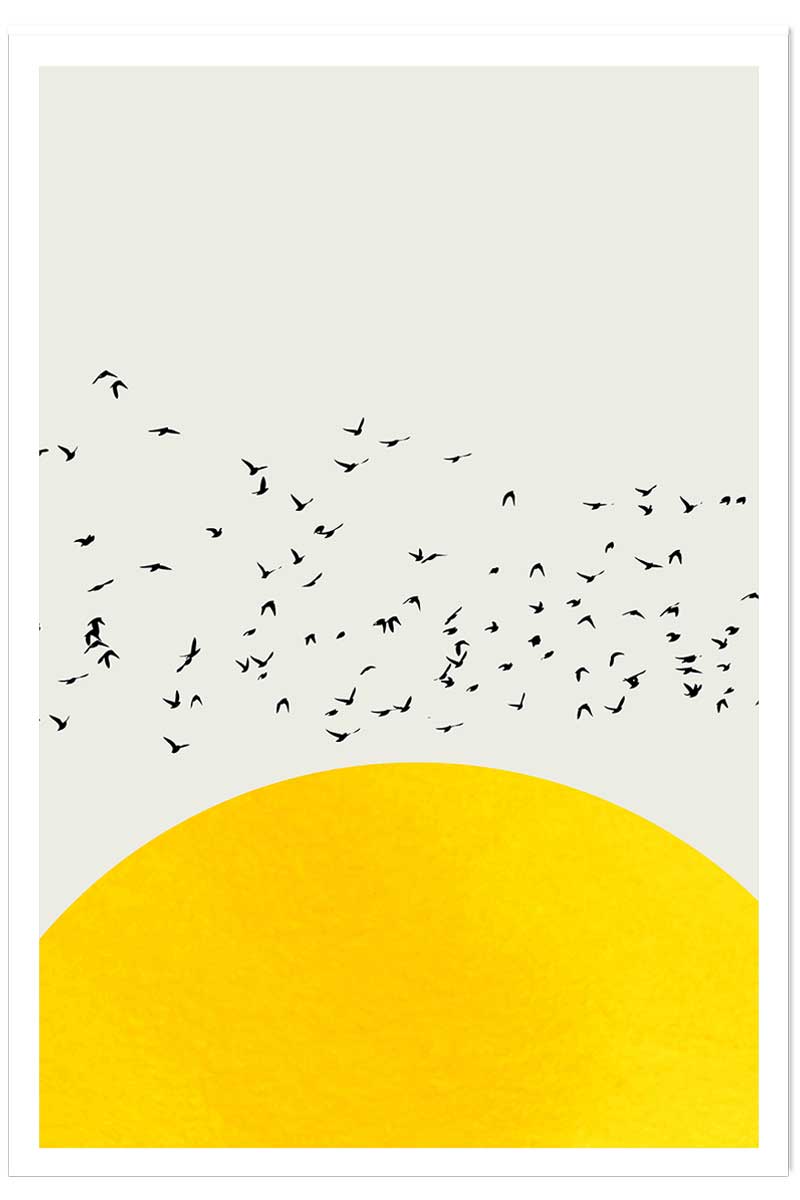 Affiche dessin ""1000 oiseaux"", HEXOA