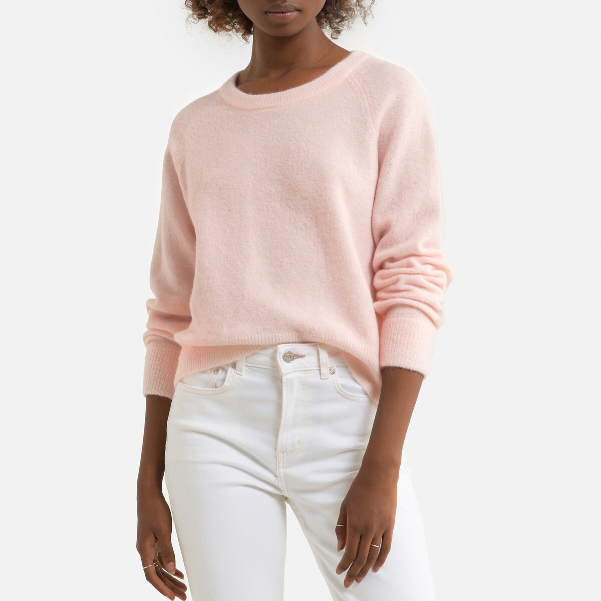 Nor pull jumper in wool mix with crew neck , pink, Samsoe And Samsoe ...