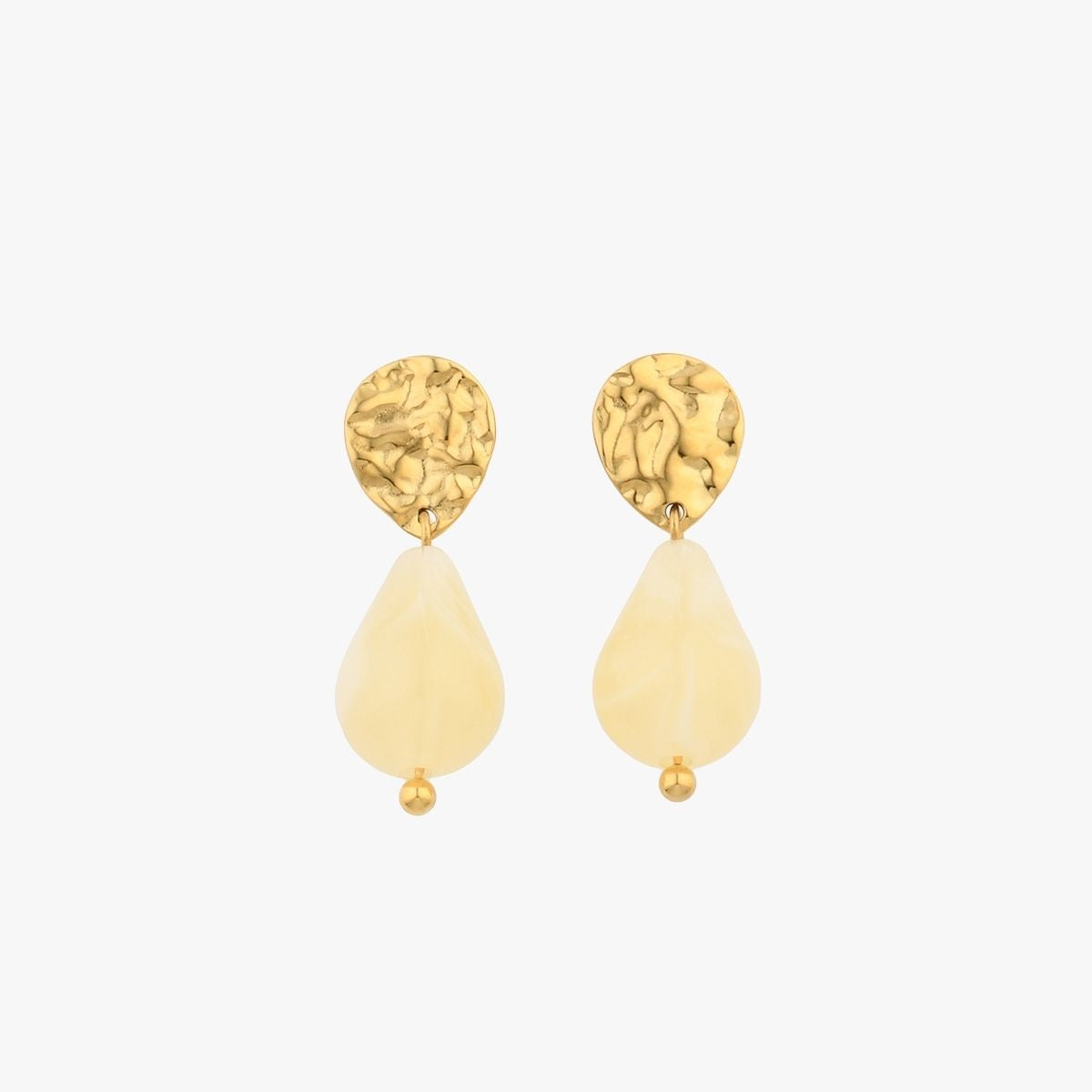 Boucles d'oreilles acier inoxydable goutte ivoire, BALABOOSTE
