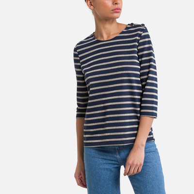 Striped T-Shirt with 3/4 Length Sleeves VERO MODA