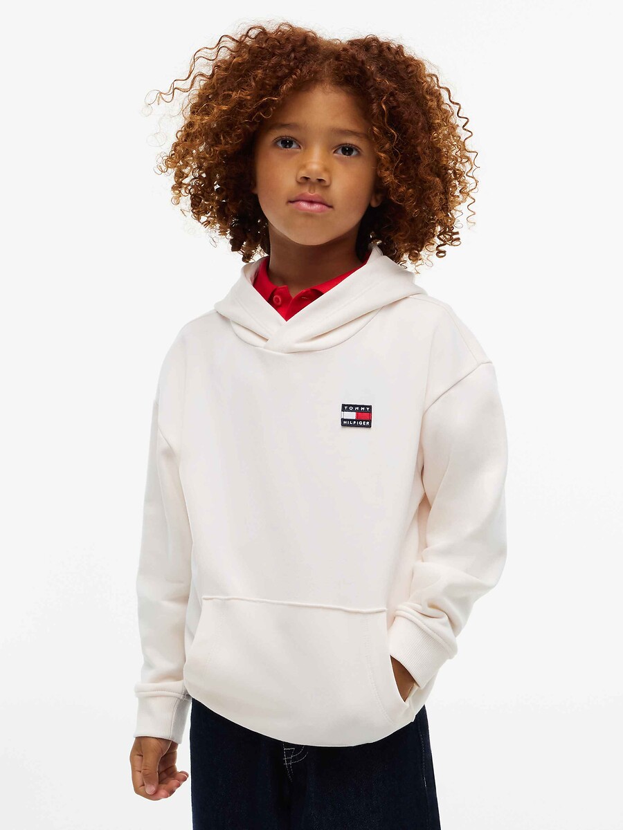 Sweat à capuche, logo brodé, TOMMY HILFIGER