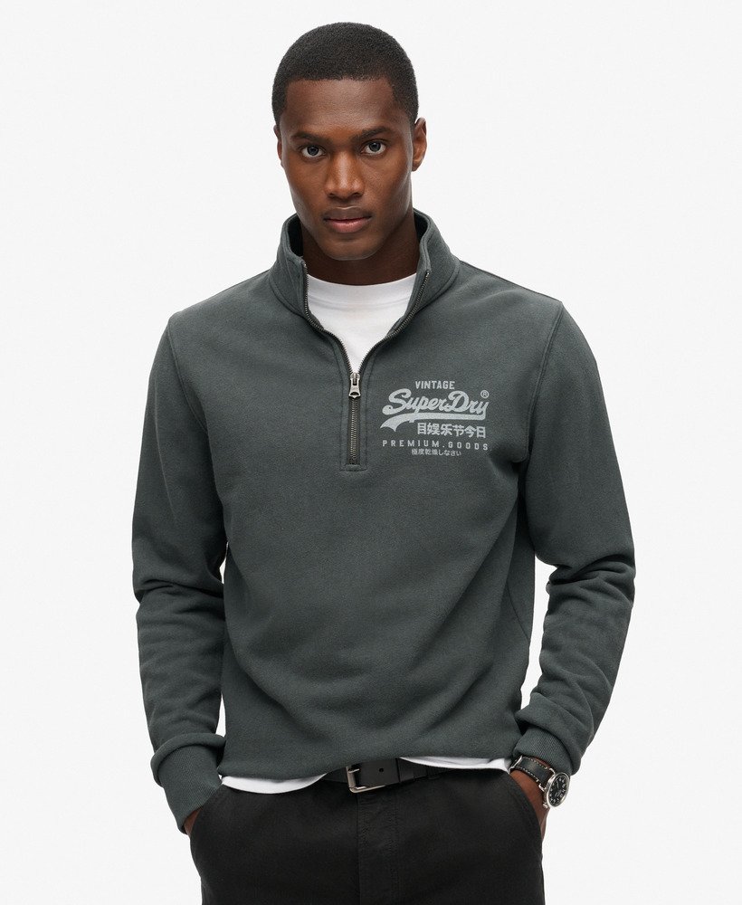 Haut classique à col zippé et motif, SUPERDRY