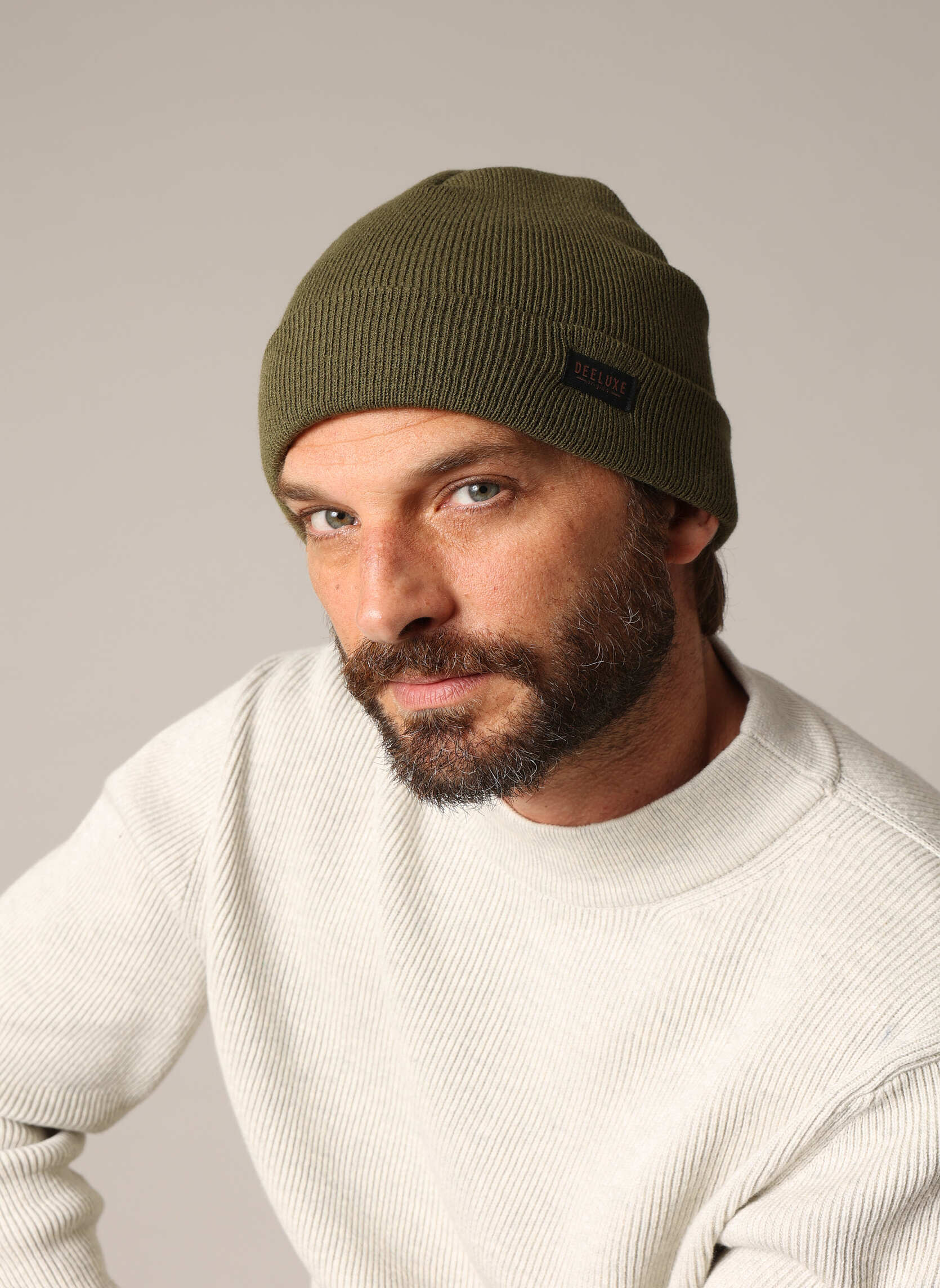 Bonnet côtelé homme à revers avec patch logo MALCOLM, DEELUXE