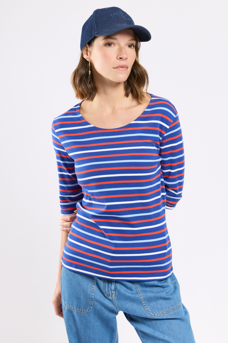 Marinière tricolore en coton épais, ARMOR-LUX