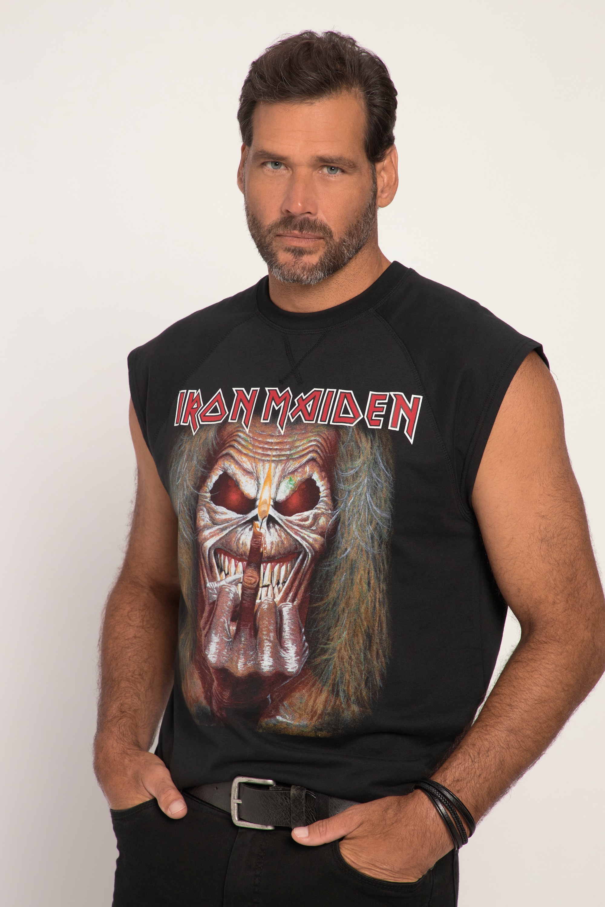 Iron Maiden - Débardeur Logo Vertical Officiel - T-Shirt Sans Manches Rock Pour Hommes, Femmes Et Enfants