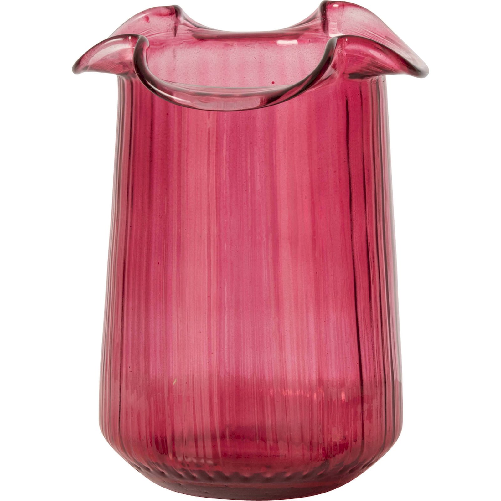 Vase cylindre ondulé en verre, RECOLLECTION