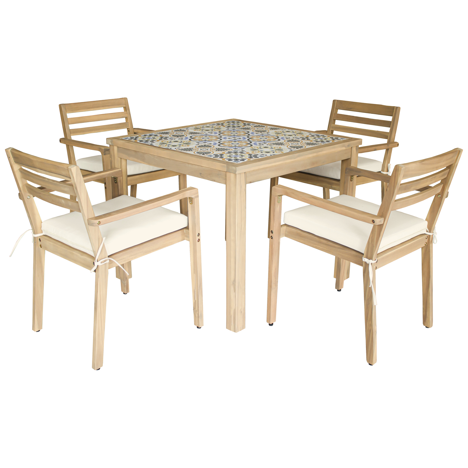 Ensemble table et chaises 4pl. acacia FARO, FARO, HAPPY GARDEN