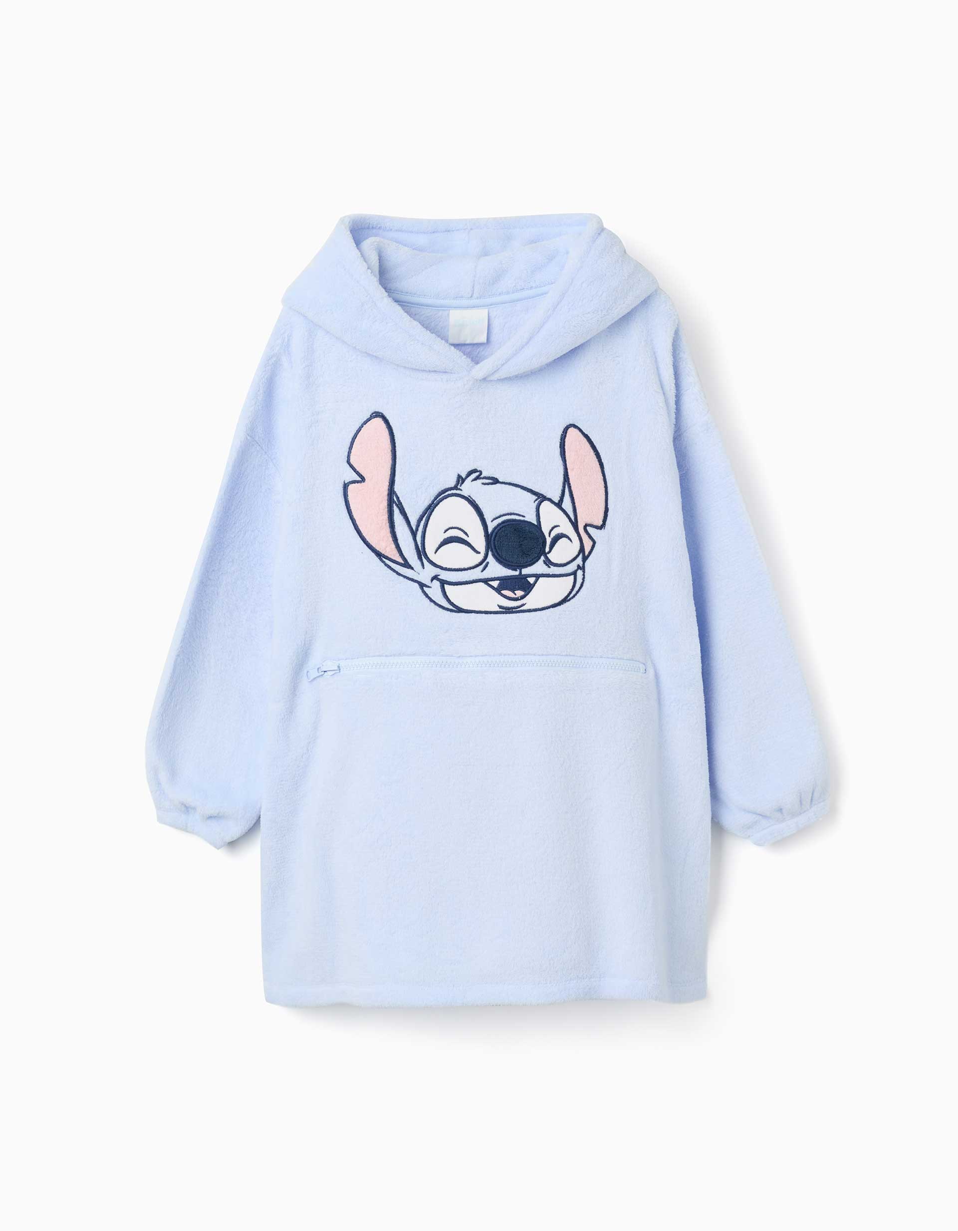 Sweat à capuche convertible en polaire corail avec Stitch, ZIPPY