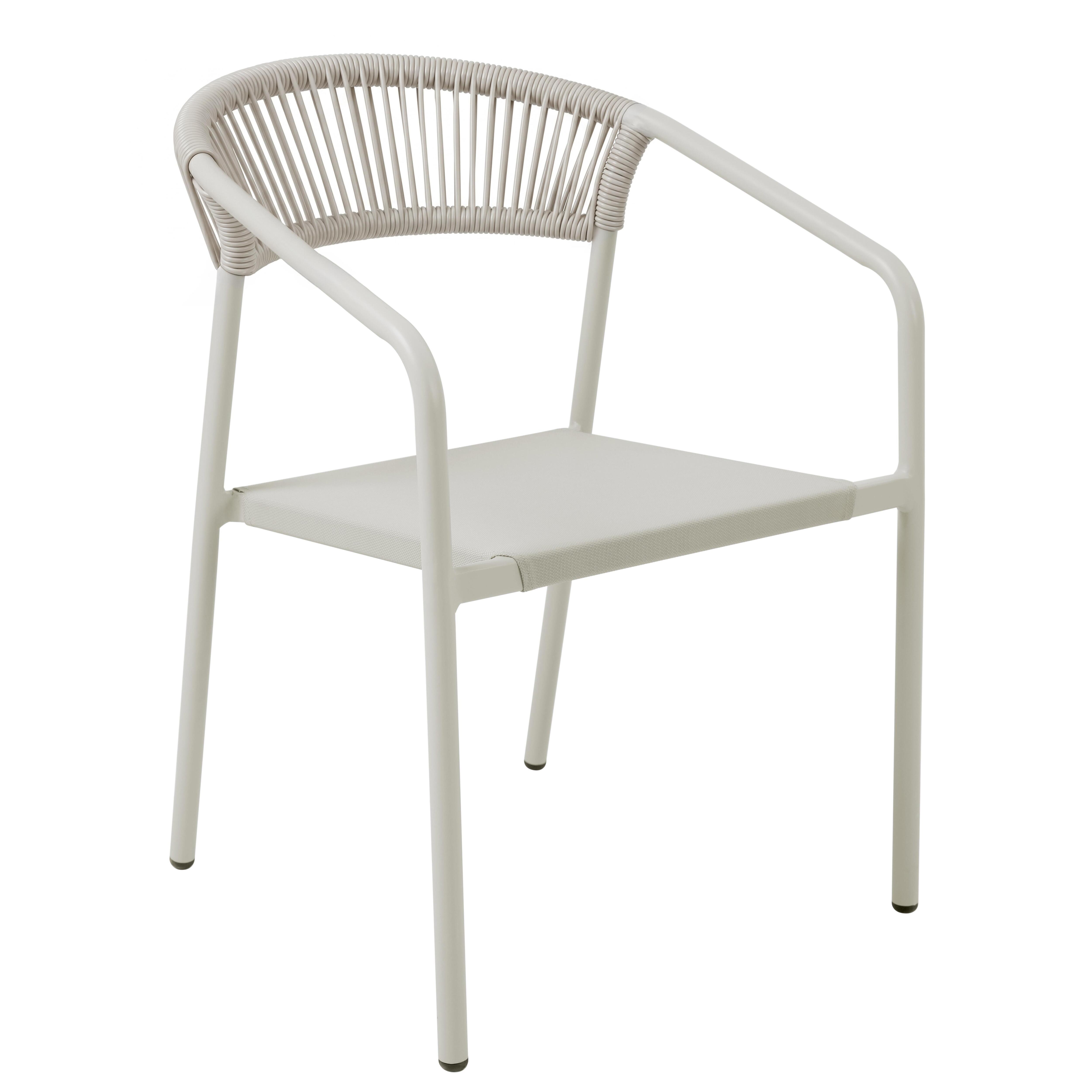 Chaise de jardin en aluminium et rotin synthétique avec accoudoirs, NOCERA, OVIALA