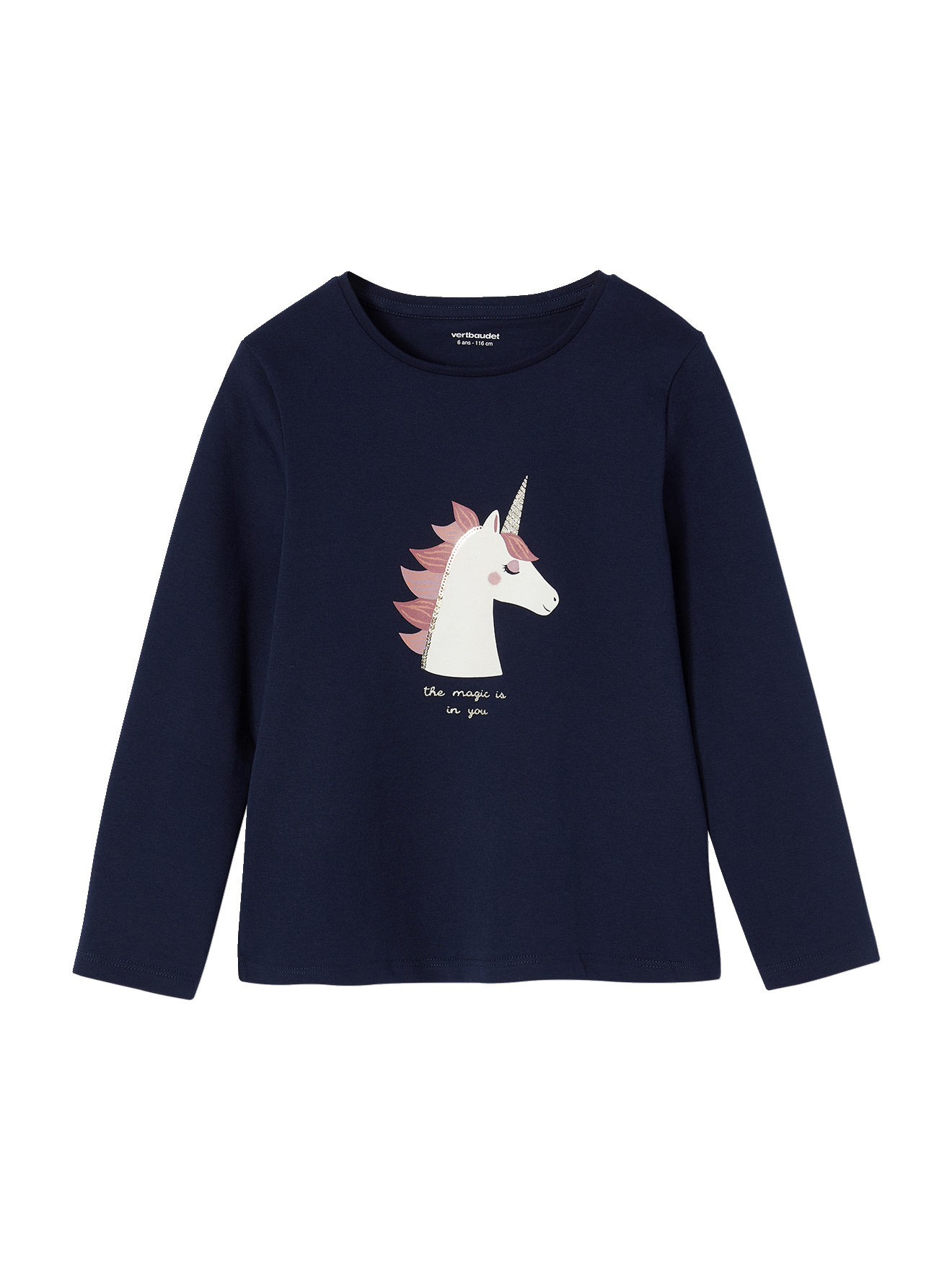 Tee-shirt fantaisie manches longues, VERTBAUDET