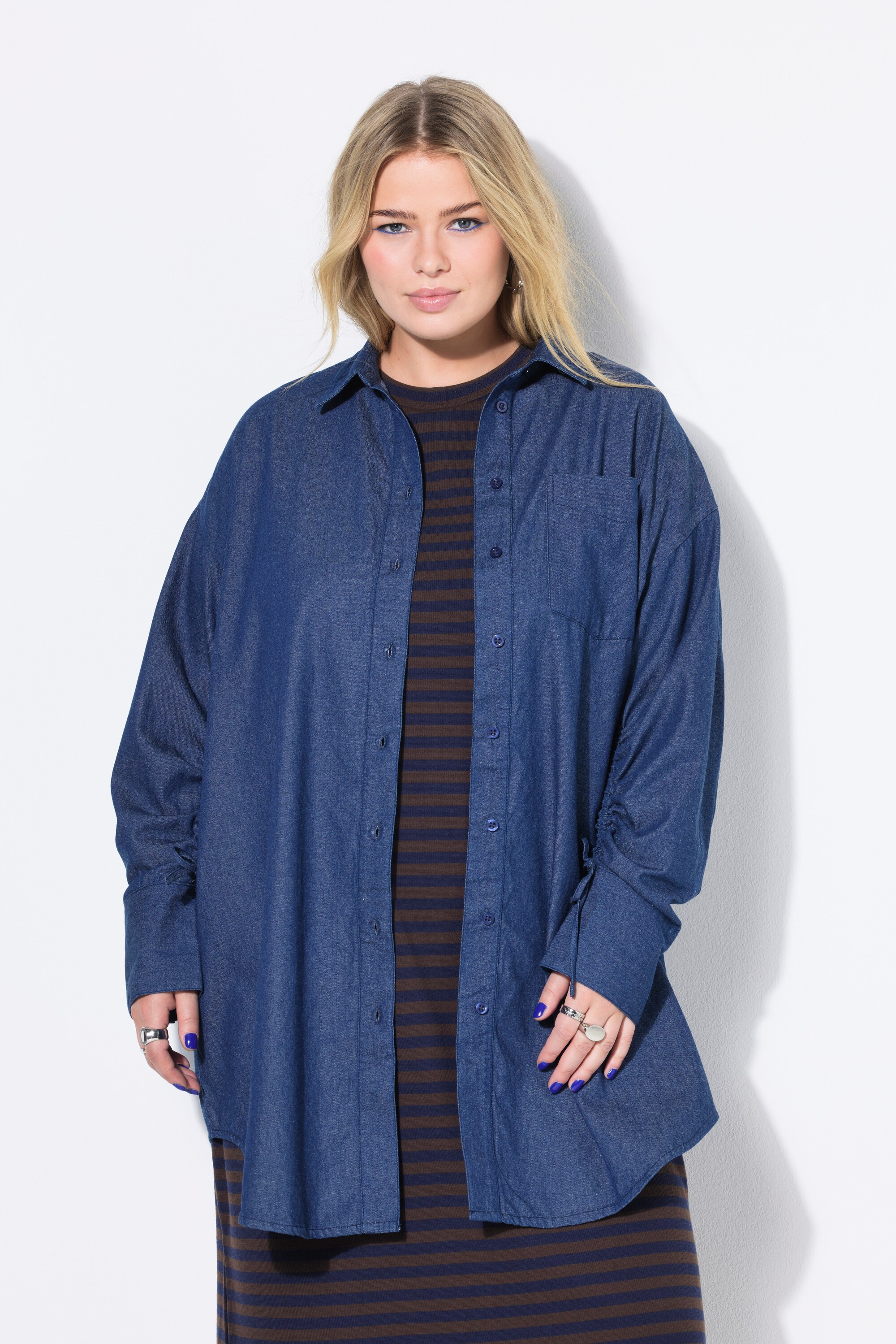 Chemisier oversize effet denim à manches, STUDIO UNTOLD
