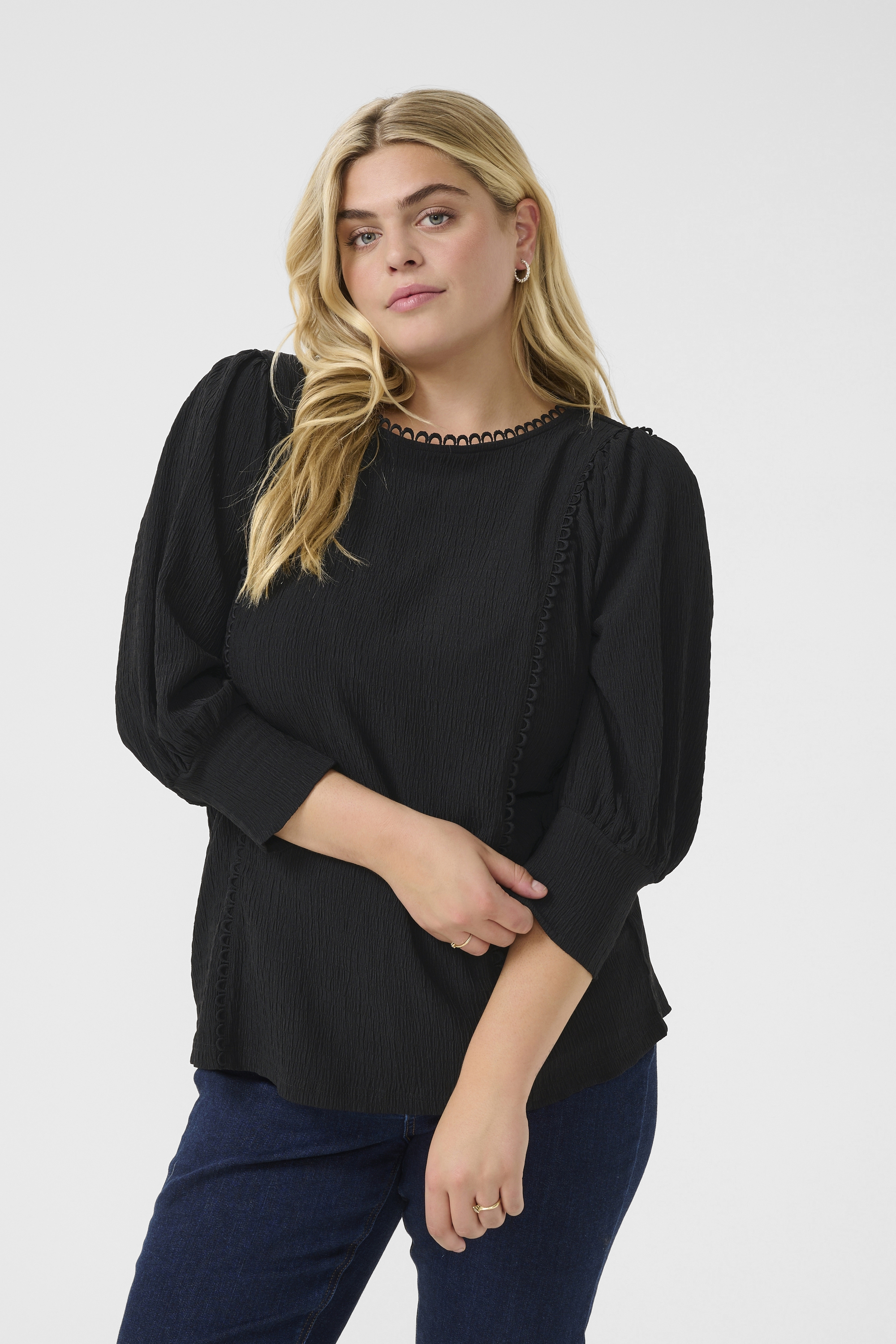 Blouse with long sleeve, KAFFE CURVE