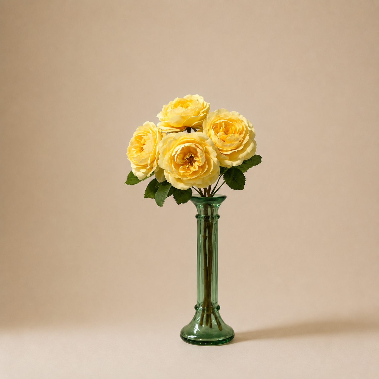 Bouquet de 4 tiges de roses artificiel H33, SIA