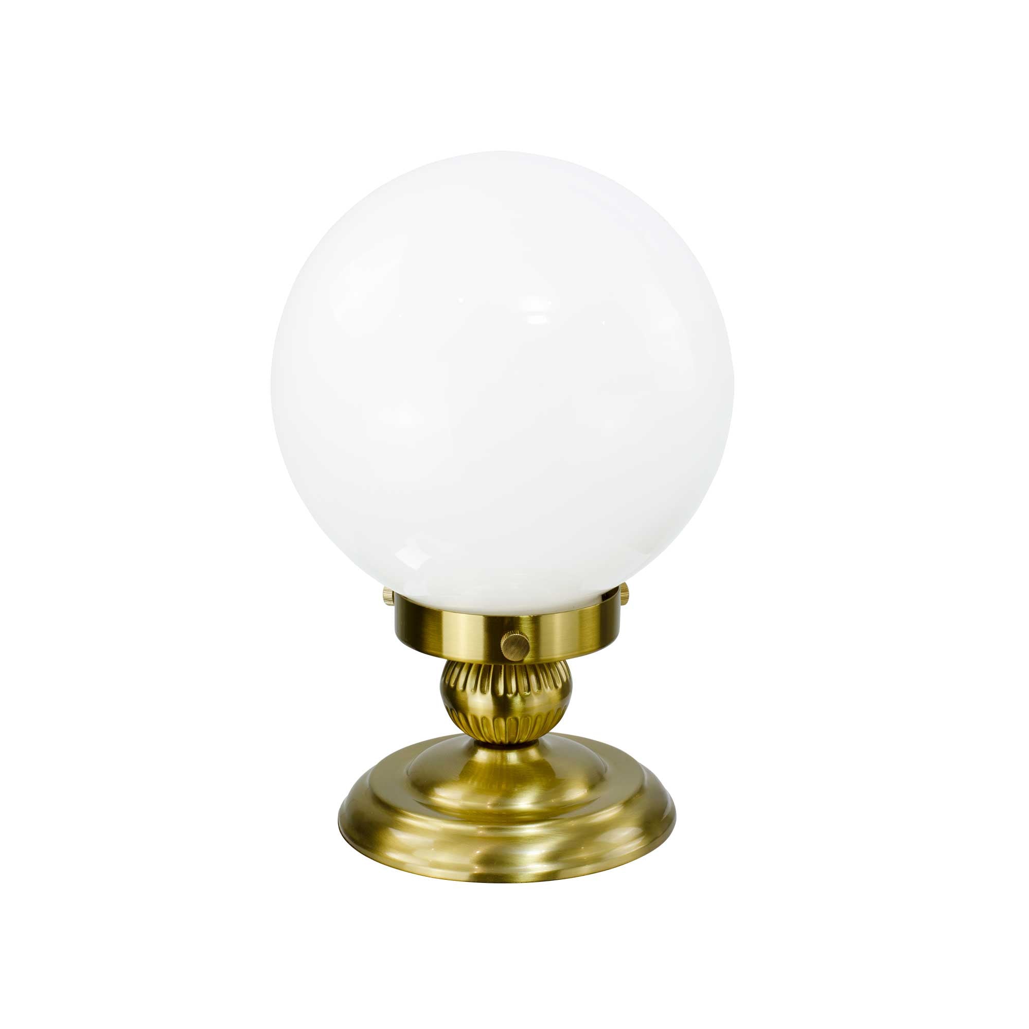 Lampe à poser en verre opalin et métal doré - REJANE, C-CREATION